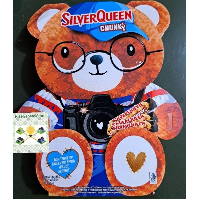 

TERMURAH Silver Queen 3x26gr Bear Chunky, Cashew Reg 58/55gr, 2pcs coklat Silverqueen mete, Chunky bar 95gr cokelat Silverqueen mete 58gr/55gr/95gr ac-8