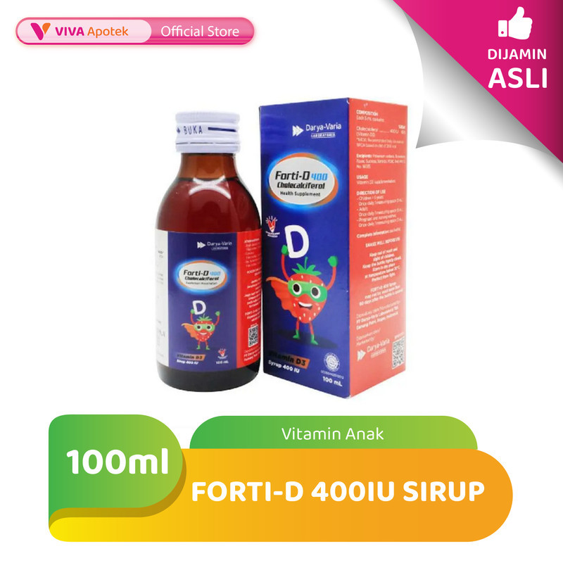 Forti-D 400 IU Sirup Vitamin D3 400IU untuk Anak (100 ml)