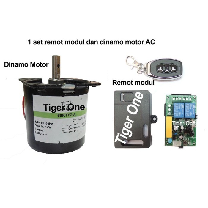 TERBARU - 1 Set Remote Modul Motor AC Maju mundur 220V dan Gear Gearbox Dinamo Motor maju mundur
