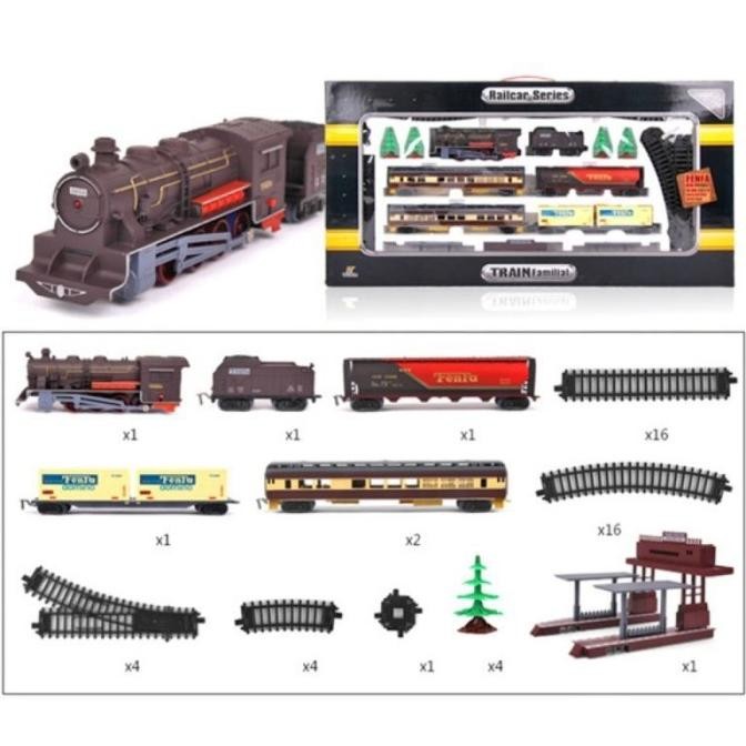 SUPER JUMBO KERETA MAINAN LOKOMOTIF FENFA RAILKING GERBONG REL TRAIN RAILCAR RAILWAY STATION ANGKUTA