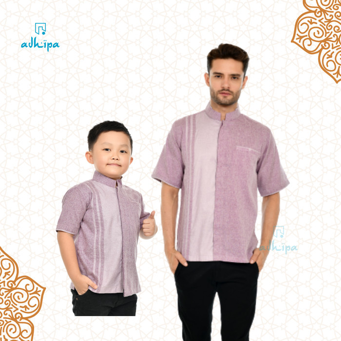 Koko Couple Pria Ayah dan Anak warna Soft Ungu Mauve