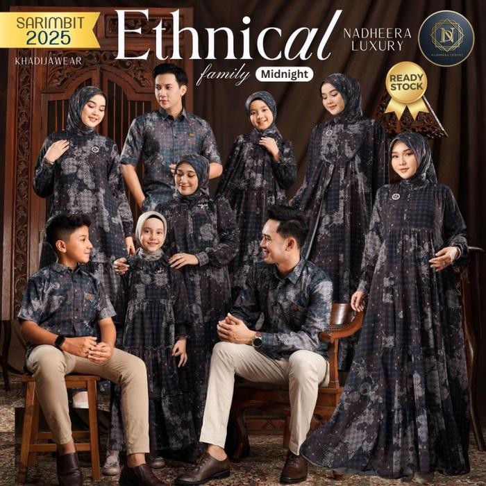 ETHNICAL MIDNIGHT FAMILY NADHEERA LUXURY SARIMBIT 2025 COUPLE LEBARAN TERBARU ETHNICA MEWAH