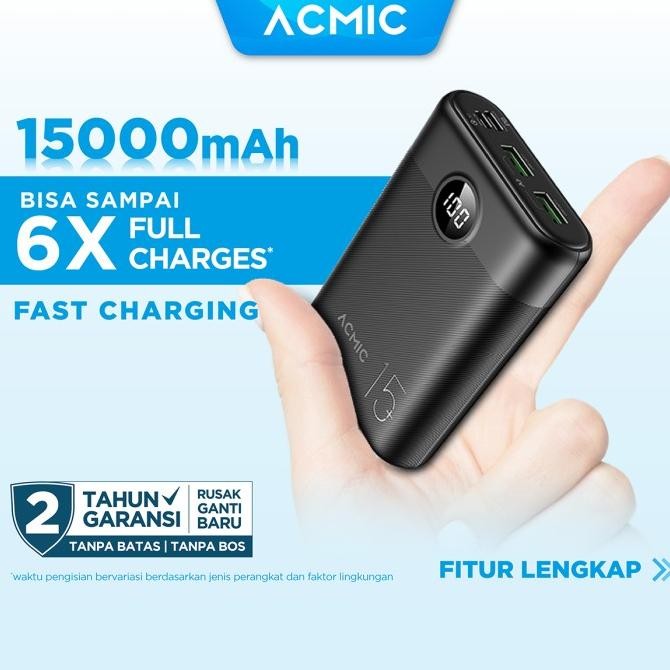Sale Acmic Digimax 15000Mah Powerbank Mini 22.5W Fast Charging Type C