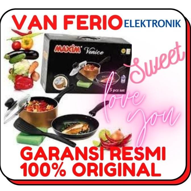 Sale Maxim Venice Set , Alat Masak 1 Set 5 Pcs Teflon Anti Lengket