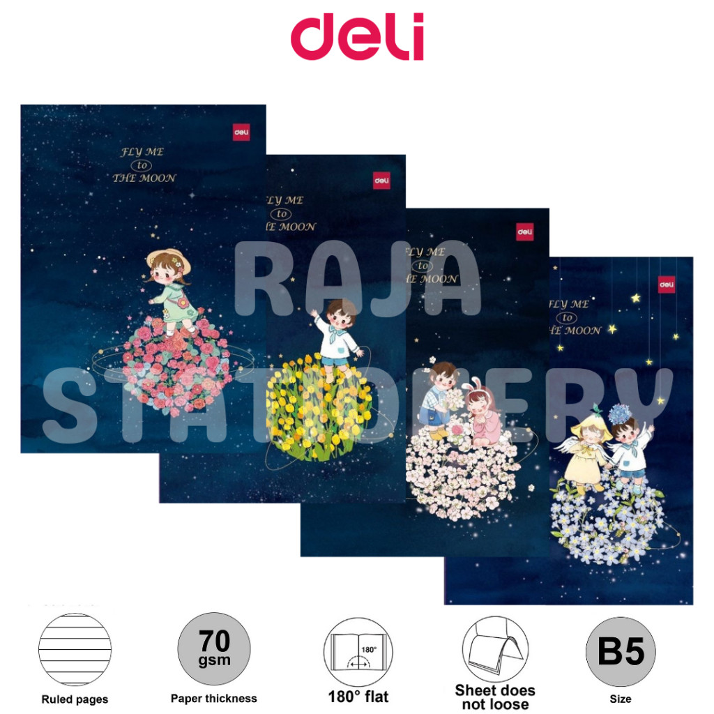 

Deli Notebook B5 Sewing Cover / Buku Tulis Deli B5 Motif Flower Jahit RAJA BIG BOX