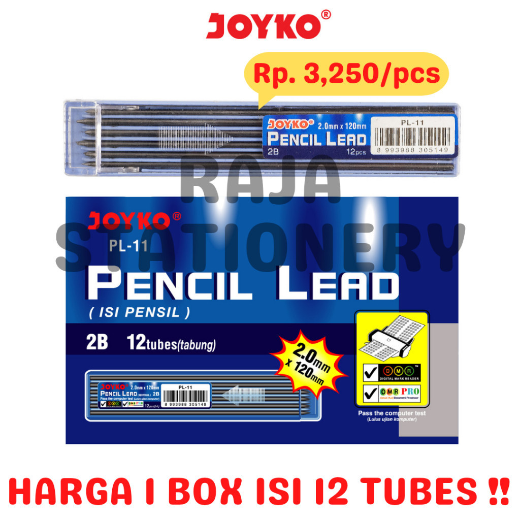 

JOYKO PENCIL LEAD 2.0mm 2B ISI PENSIL MEKANIK 2.0 Joyko PL-11 [12PCS] RAJA BIG BOX