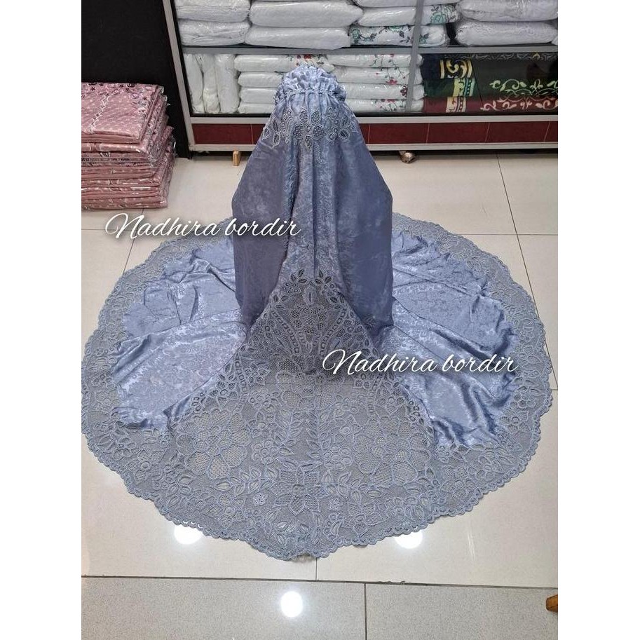 Spesial Mukena Hitam Kerancang Sutra , Warna Hitam , Mukena Dewasa Cantik