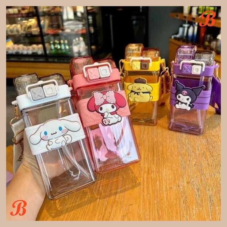| KK | BOTOL MINUM ANAK SANRIO 2IN1 SEDOT MELODY KUROMI CINNAMOROLL 580 ML - PINK - MINUMAN, KUNING