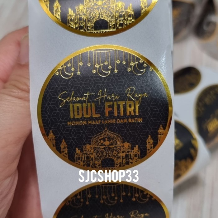 

Limited Sticker Toples Kue Lebaran / Label Segel Hampers Idul Fitri Gold Sale - Sticker bulat Lebaran