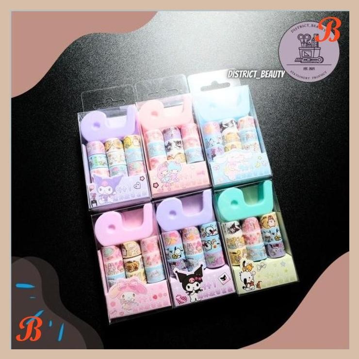 

| KK | WASHITAPE + DISPENSER SANRIO ISOLASI SOLATIP KERTAS KUROMI SANRIO