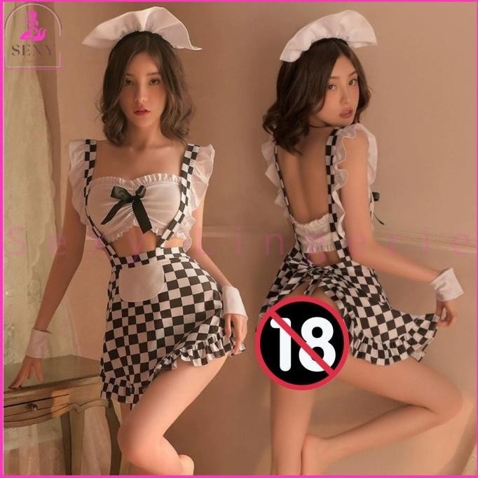 

Lingerie Sexy Seksi Set Lengkap Costume Costum Kostum Cosplay Maid Chess Sl-133 Original