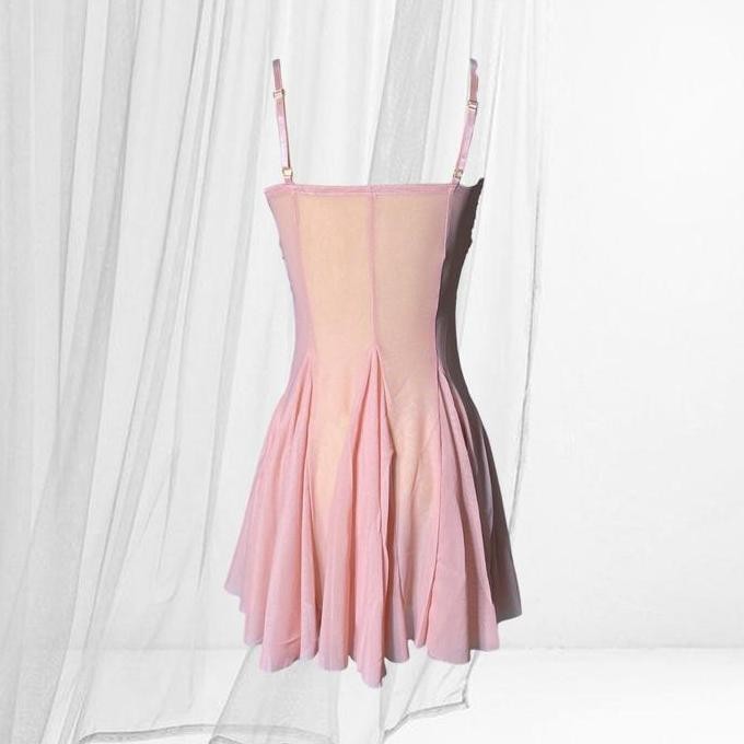 

[ Redpink ] Dress Night Lingerie Babydoll Gaun Tidur Cute Looks Anggun Transparan Hot Godaan Women Froint Flower Melati Strap Shoulders Elastis Adjustable Mid Back Best Seller Sifon Soft Fabric Good Quality Ljd Original