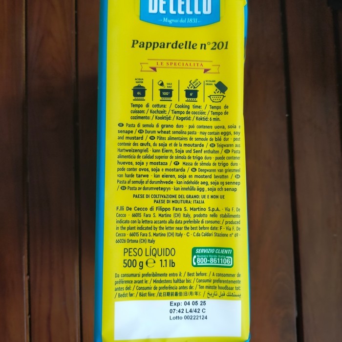 

PROMO MIE / PASTA / dececco pappardelle parpadelle pasta 500gr NON COD