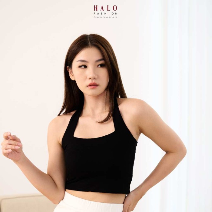 TERLARIS [HALOFASHION] SACHY SEXY CROP TOP TANK TOP HALTER TOP BASIC TOP KOREAN FASHION MURAH