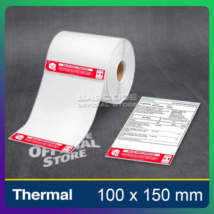 

LABEL UNBOXING TERMAL 100 X 150 / 100X150 MM ISI 500 PCS (1SLOP)