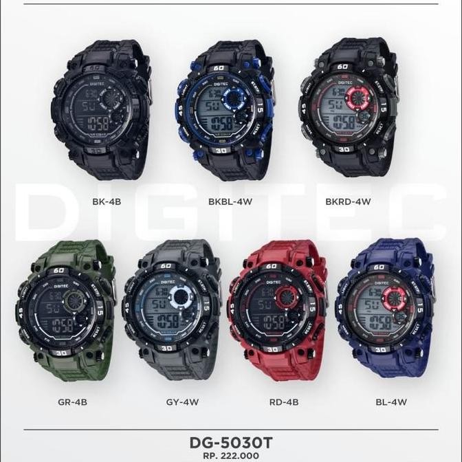 jam tangan pria digital DIGITEC Dg 5030T original angak huruf besar big fashion Watches Terlaris