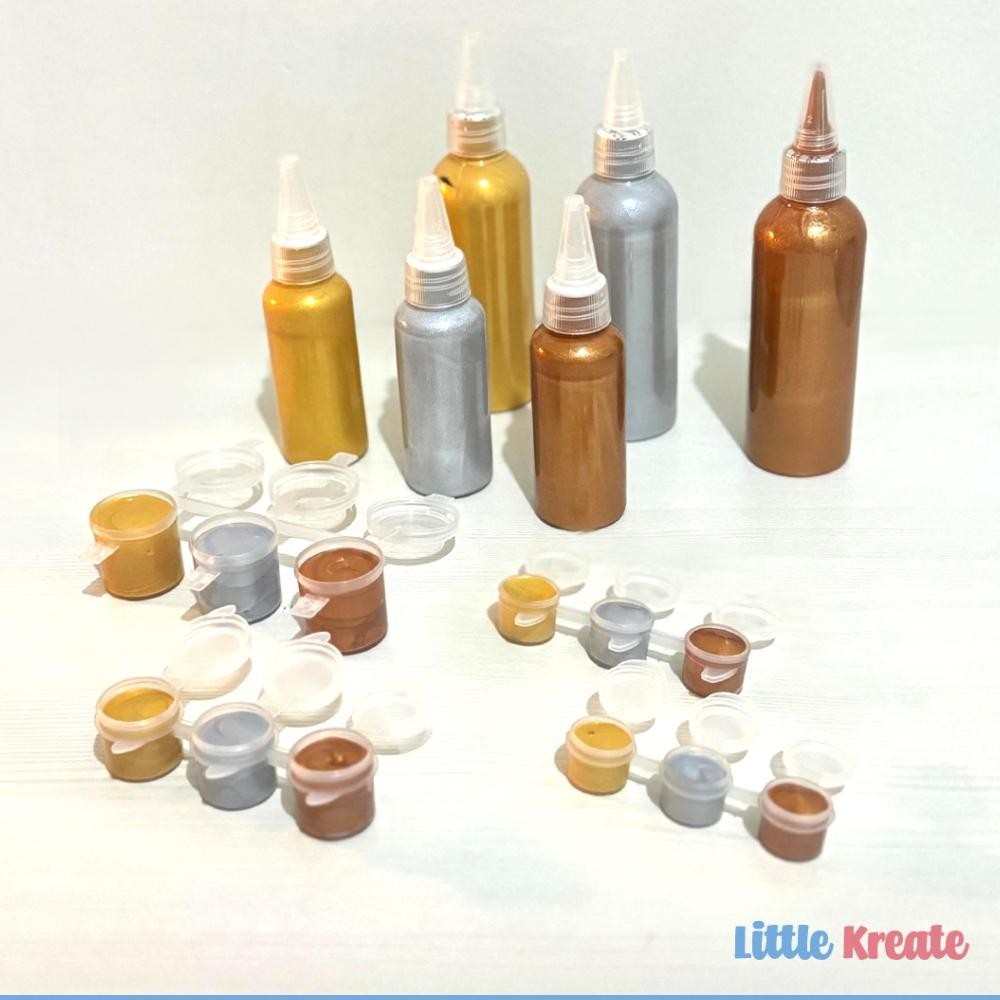 

Fgh-56 Cat Lukis Akrilik Warna Metalik Gold Silver Bronze / Acrylic Paint Metallic Color