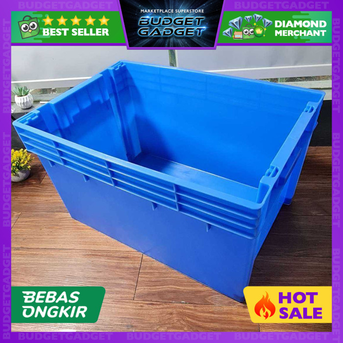 Box Container Plastik Gudang Kotak Penyimpanan Barang Tanpa Tutup Logistik Industri 1 PCS