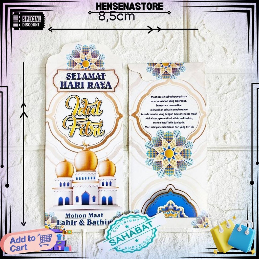 

[10 Pcs] Amplop/Angpau Lebaran Idul Fitri Motif Masjid, Uang, Snack & Atm Ukuran Panjang Isi 10 Pcs D Promo 3.3