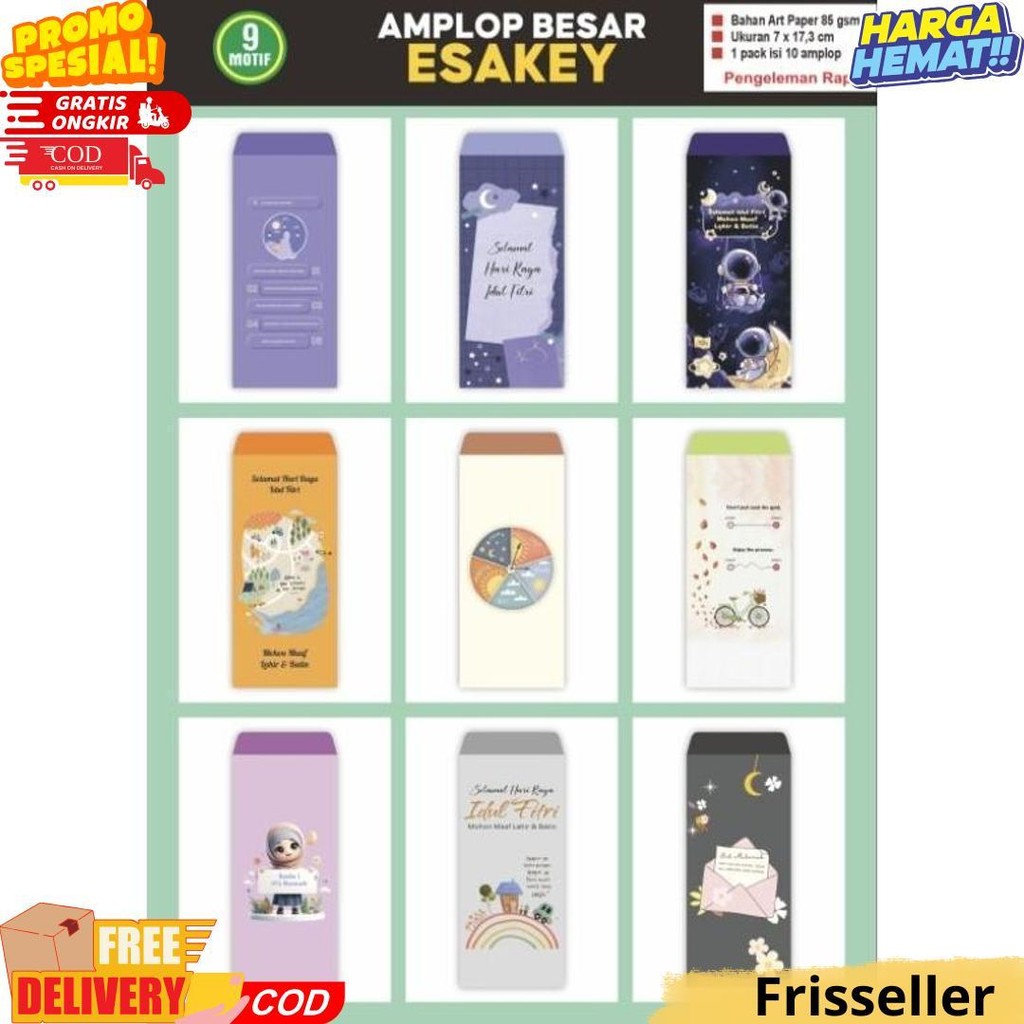 

10Pcs Amplop Lebaran Besar Bisa Pilih Motif (Masuk Uang Tanpa Dilipat) D Promo Puncak