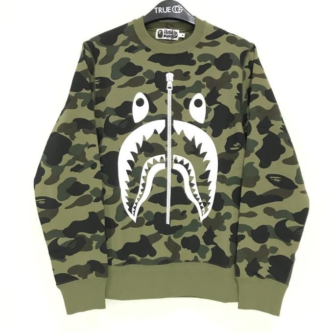 Murah Bape 1St Camo Shark Crewneck 100% Original