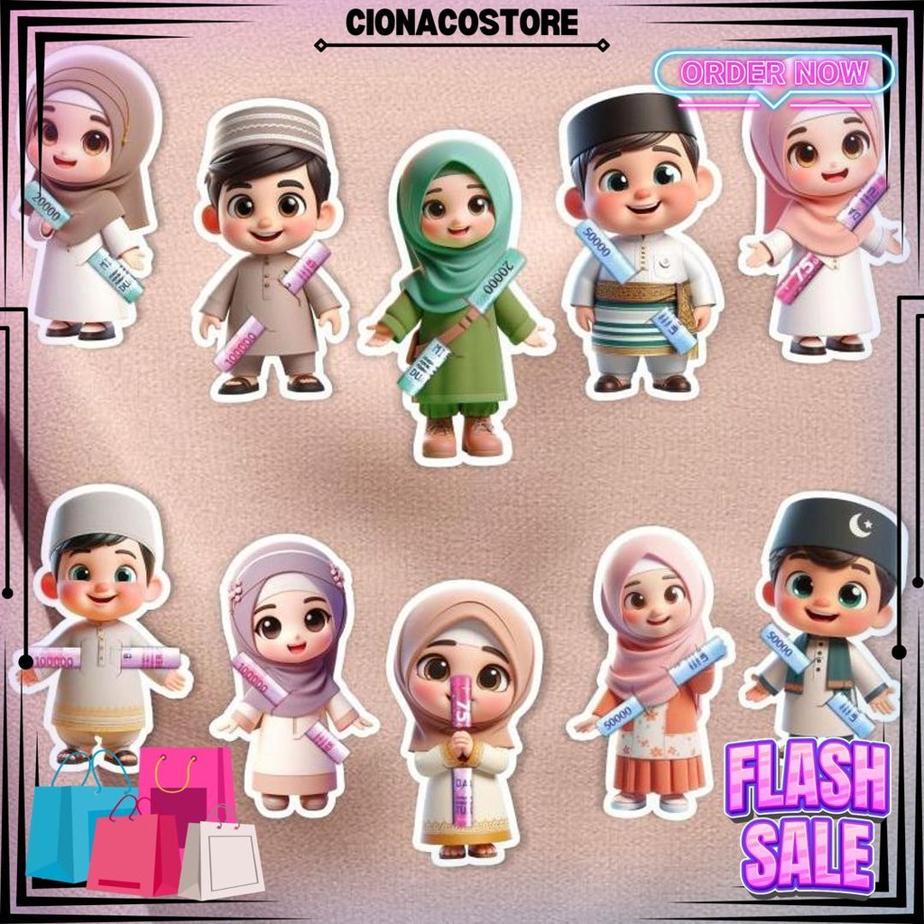 

(20Pcs) Amplop Lebaran Gemoy Karakter 3D Unik Kartun Lucu Idul Fitri 2025 Angpao Peluk Uang Thr Selip D Ramadhan Sale
