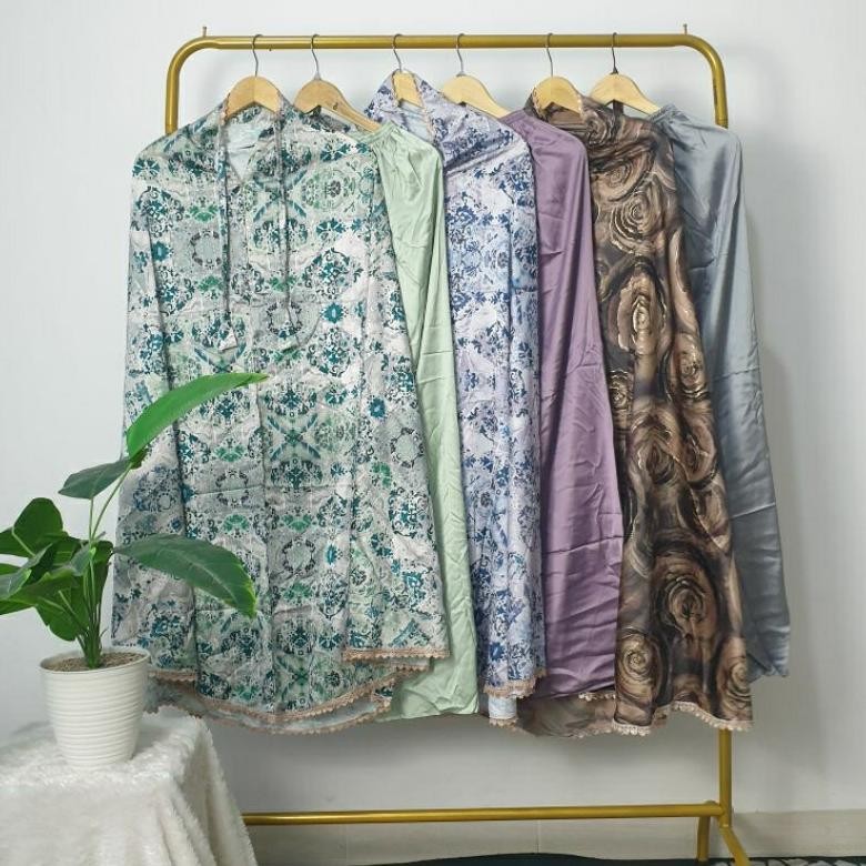 MUKENA ARMANI SILK MOTIF | MUKENA SILK LEMBUT | MUKENA SILK MOTIF BERKUALITAS