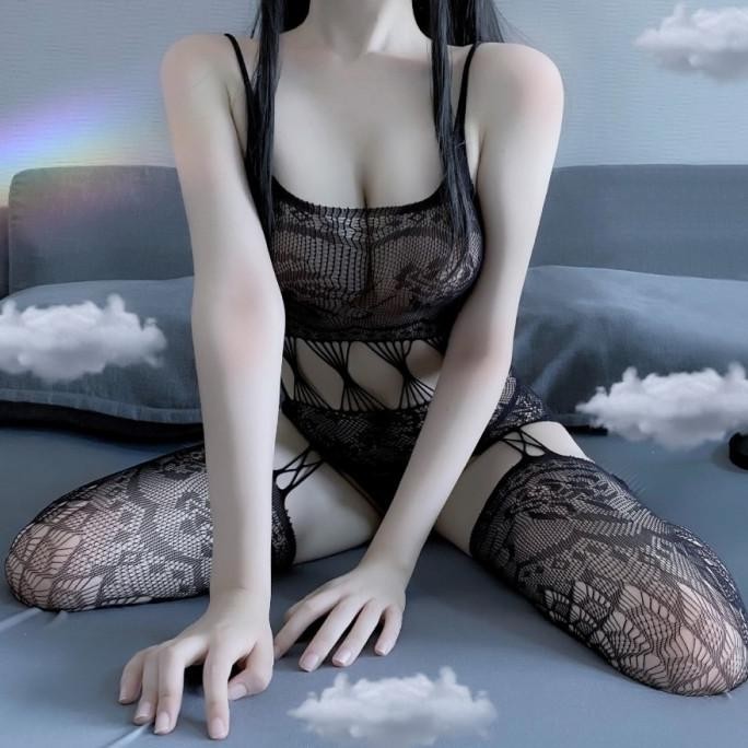 

Lingerie Seksi Wanita Lingeries Sexy Flower Hollow Body Stocking 8816 Original