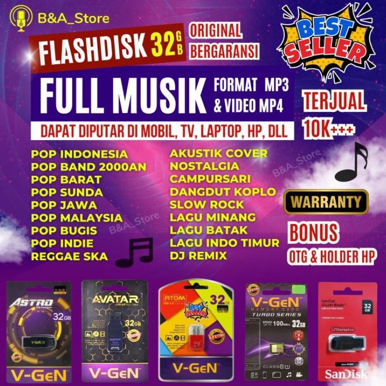 USB Sudah Isi 2000 Lagu Hits Full 32GB Mp3 Mp4