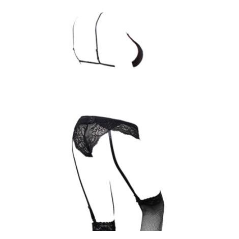 

Japanese Girls Sexy Bra G-String Lingerie Silk Stockings 4Pcs Original