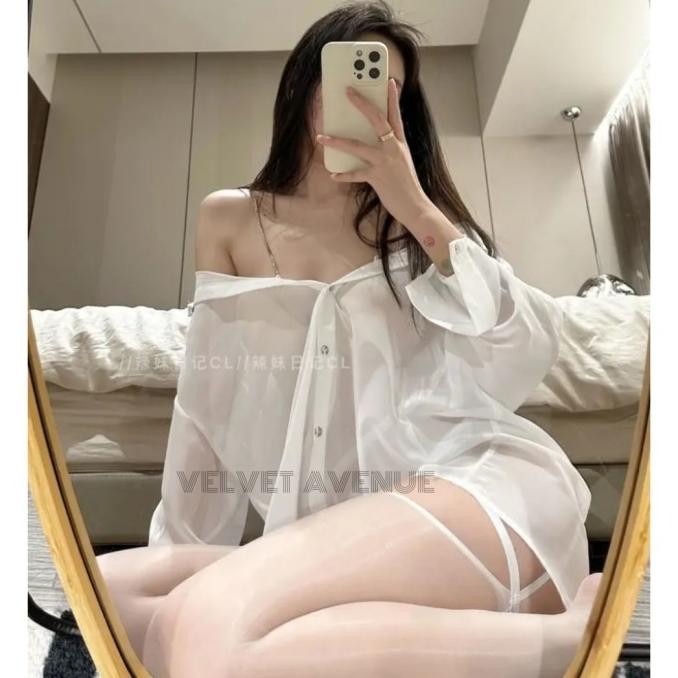 

Lingerie Kemeja Oversize Dress Byeol Lingeri Baju Tidur Malam Seksi Kancing Reguler Bigsize Original