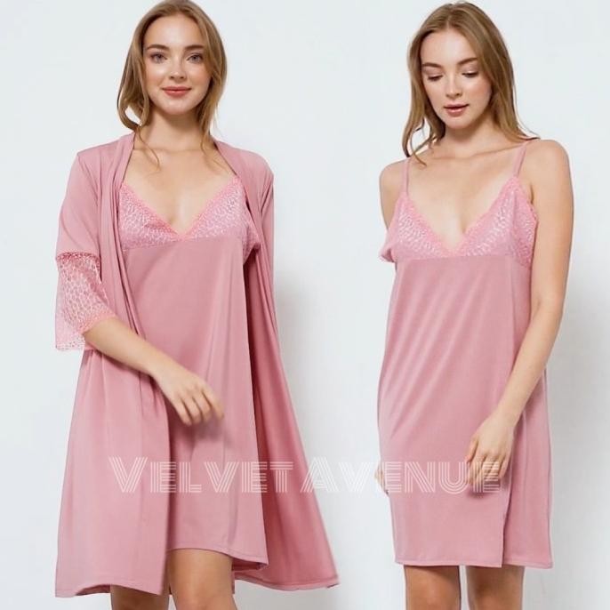 

Kimono Sleepwear Wanita Femi Baju Tidur Lingerie Cewek Hantaran Original