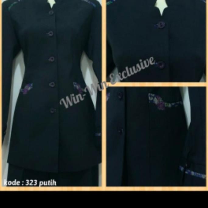Promo Setelan Blazer Kerja Kantor Wanita Pns Pemda Pdh Dongker Batik