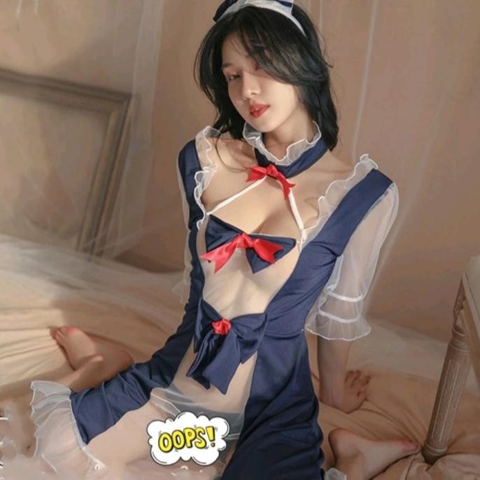 

Lingerie Cosplay Sexy Maid Kostum Pelayan Size M-Xxl Premium Import Original