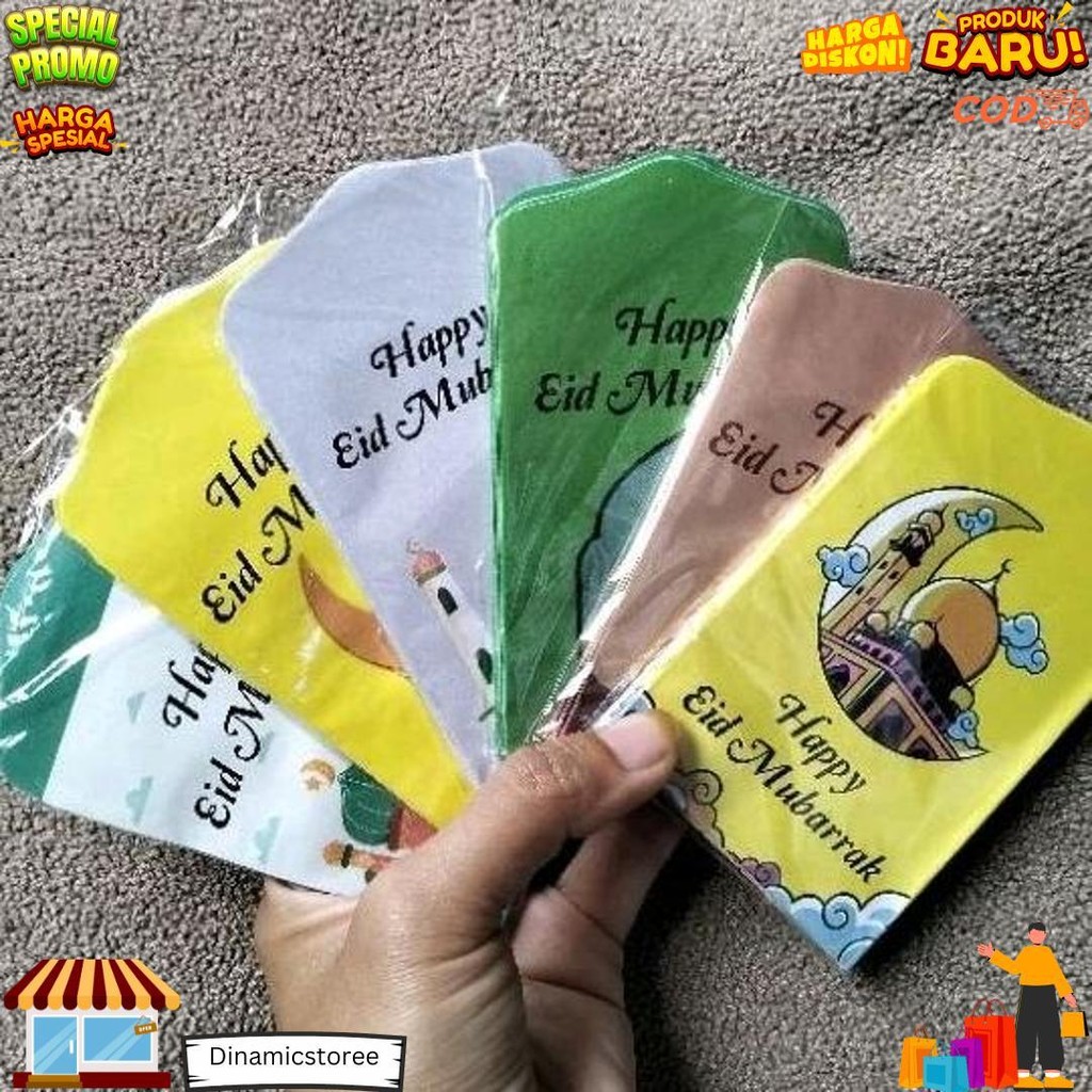

(100 Pcs) 10 Pack Amplop Lebaran Motif Muslim Islami Ukuran Medium D Sale
