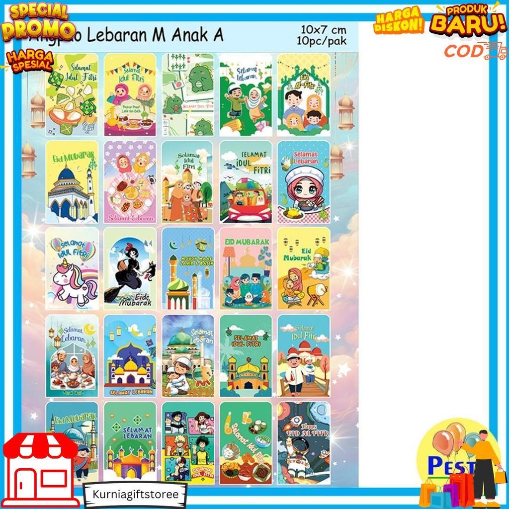 

Murah!! (1Pak Isi 10Pcs) Amplop Idul Fitri Anak Uk M Sedang, Angpao Lebaran Idul Fitri Uk M, Angpao Lebaran Motif, Grosir Ready Stok, Amplop Lebaran Medium, Amplop Lebaran 2025, Islamic, Lebaran, Idul Fitri, Eid Mubarak, Hari Raya,Amplop Lebaran Lucu D