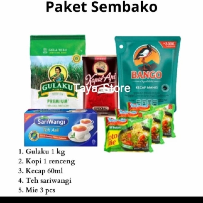 

order request 30pkt sembako