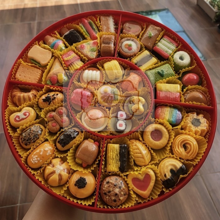 

candy tray coklat bentuk makanan 5in1