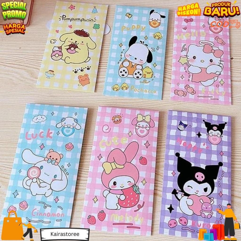 

Isi 5Pc - Amplop Lebaran Sanrio My Melody Kuromi Cinnamorol Unik Tebal - Uang Tidak Dilipat D Promo 3.3