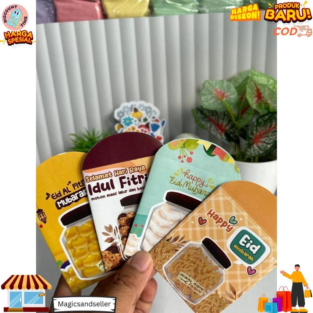 

10 Pcs Amplop Lebaran Idul Fitri Medium Motif Cookies Toples Aestetik 20255 D Cod