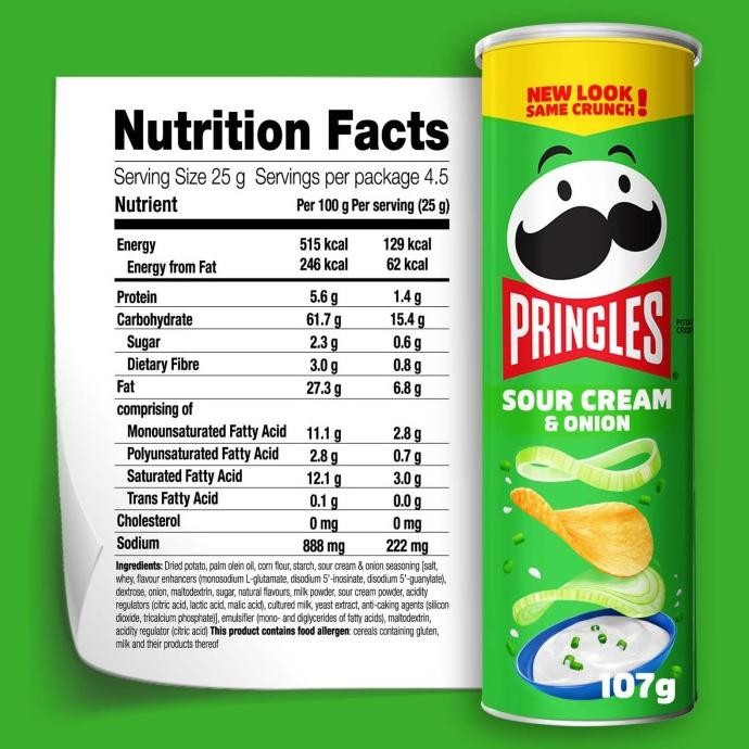 

Grosir [Bundle 3Pcs] Pringles Sour Cream & Onion Keripik 102Gr