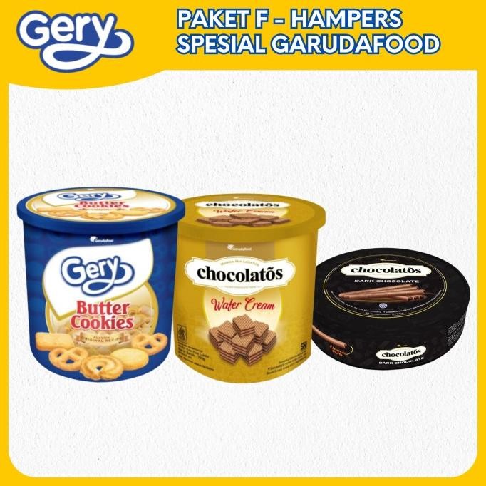 

Promo Paket F - 1 Toples Gery Butter Cookies - (300Gr/Toples) + 1 Toples Chocolatos Wafer Cream - (300Gr/Toples) + 1 Toples Seasonal Chocolatos Wafer Roll - 310Gr