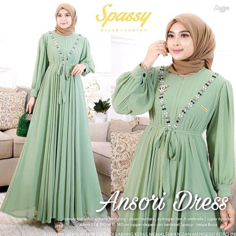 Murah Super Ansori Dress Kondangan Crinkle Airflow Premium Import Jy-56