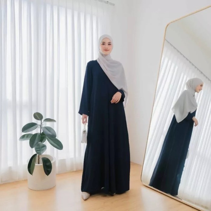 Abaya Gamis Abaya Putih Navy Abu Hitam abaya crincle S-XXL