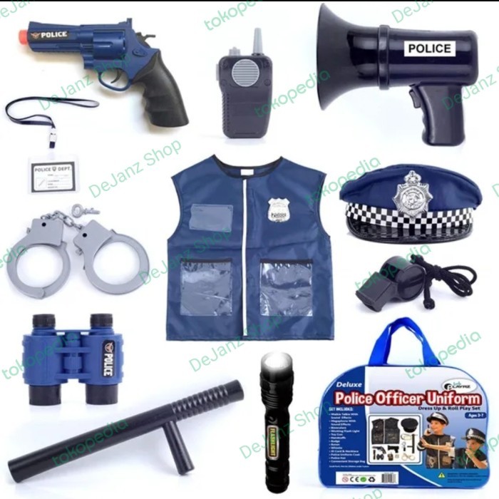Mainan Edukasi Kostum Profesi Polisi Police Premium Set 12 in one