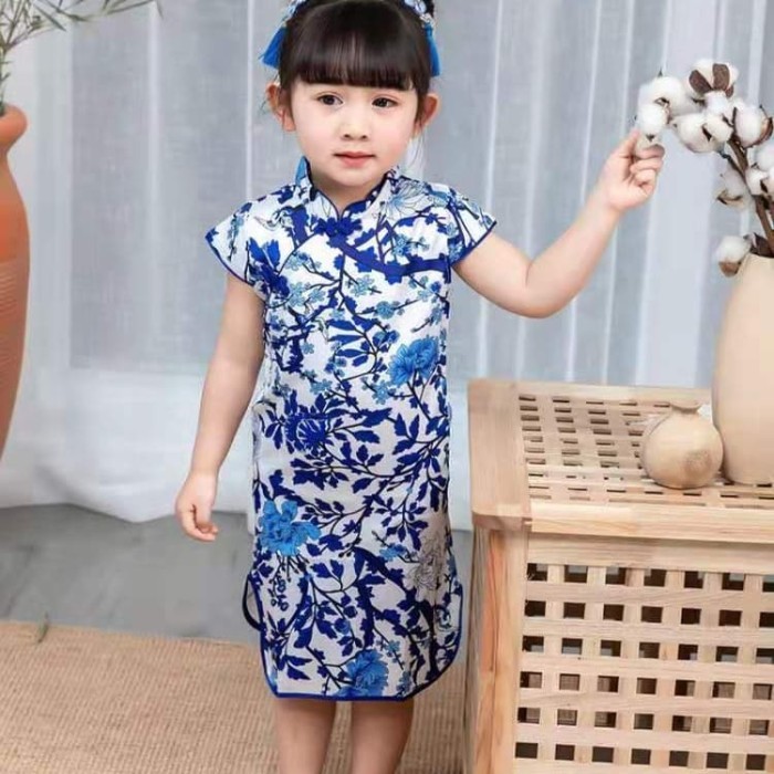 CHEONGSAM DRESS PESTA ANAK BAJU BATIK PESTA ANAK MURAH CHONGSAM MERAH