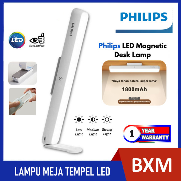 Philips Desk Light 66143 Lampu Meja Belajar Lampu Baca Led / Lampu Magnet Tempel Led