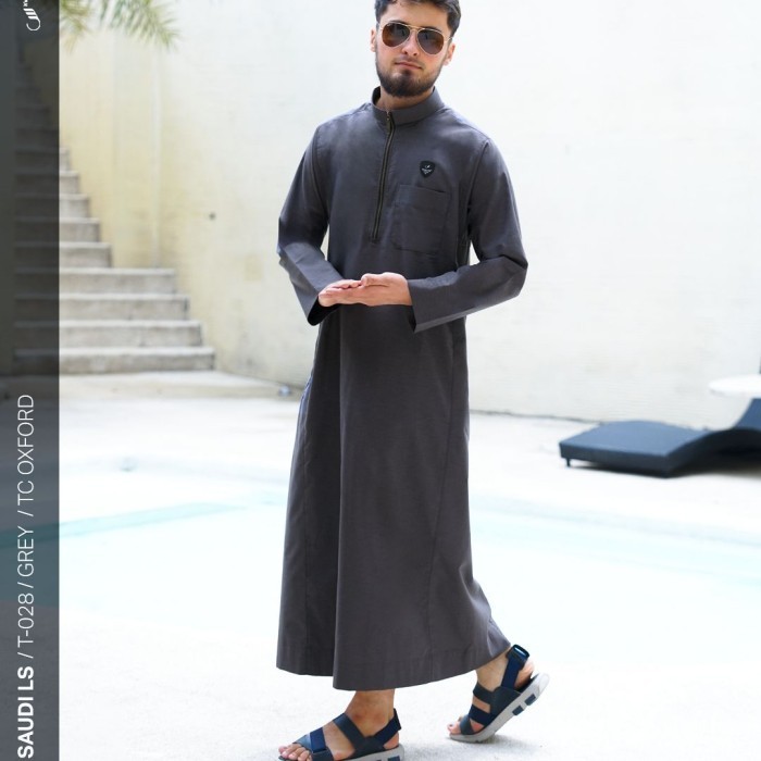 Terbaru Jubah Samase Original Jubah Saudi Lengan Panjang - Zipper T 028 Best Quality Asli 100%