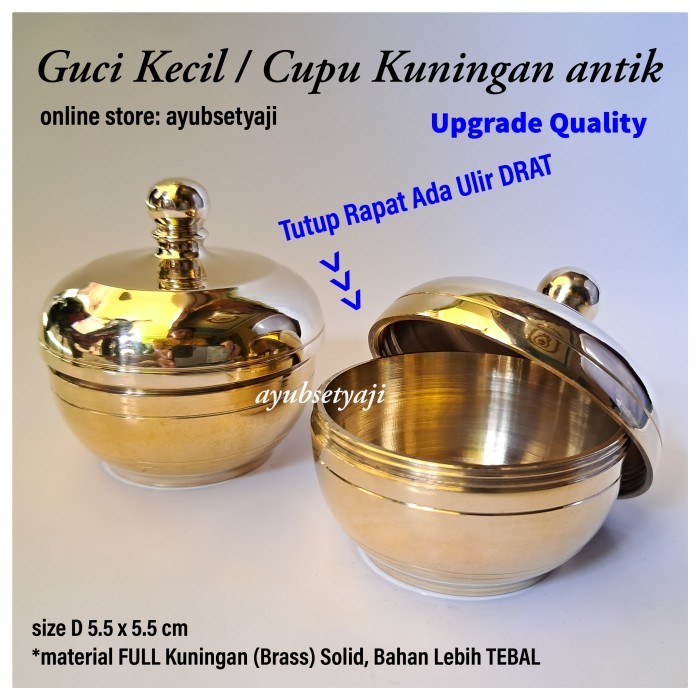 

My Wadah Mangsi Tinta Kuningan Cupu Kendi Kuningan Guci Bokor Brass Solid