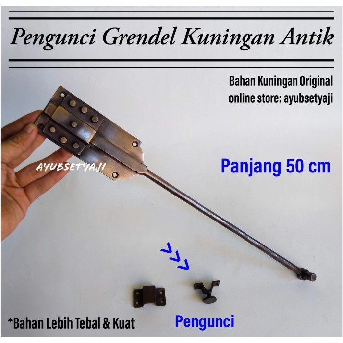 My Slot Pintu Panjang 50Cm Kuningan Grendel Batavia 50 Cm Protugis Antik